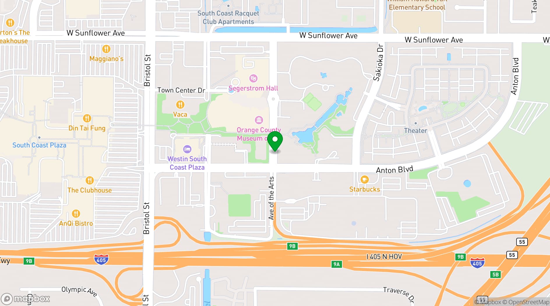 Map showing Avenue of the Arts Costa Mesa, a Tribute Portfolio Hotel
