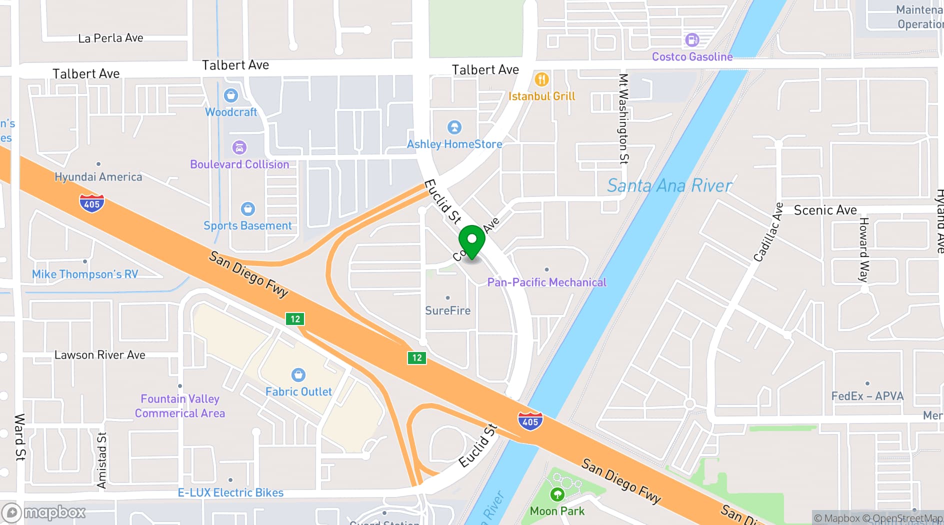 Map showing Serendipity Wedding and Events