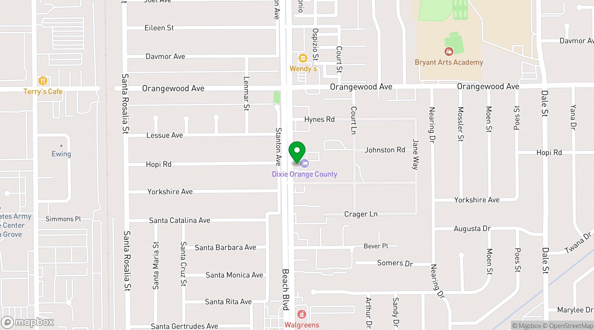 Map showing City of Stanton