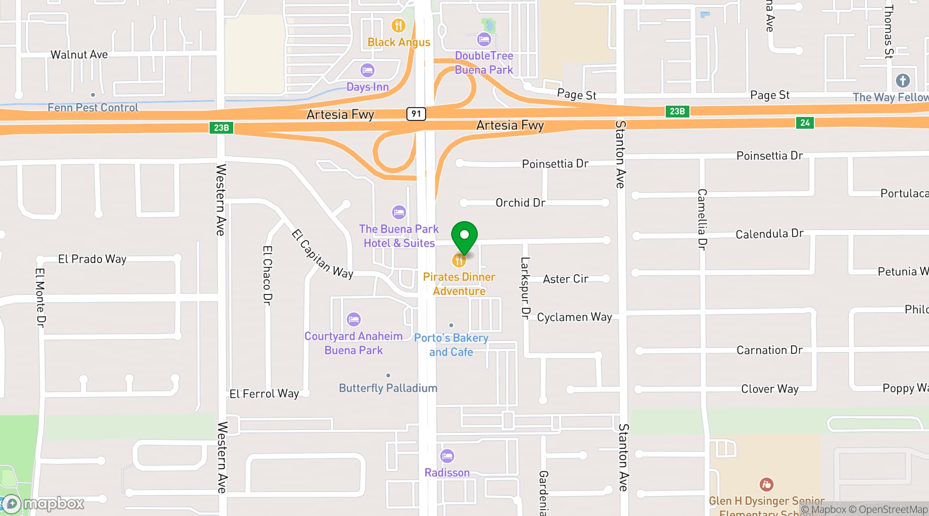 Map showing Beach Boulevard Club