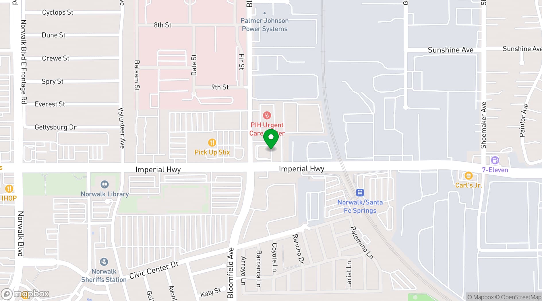 Map showing Bruces Prime Rib and Spirits
