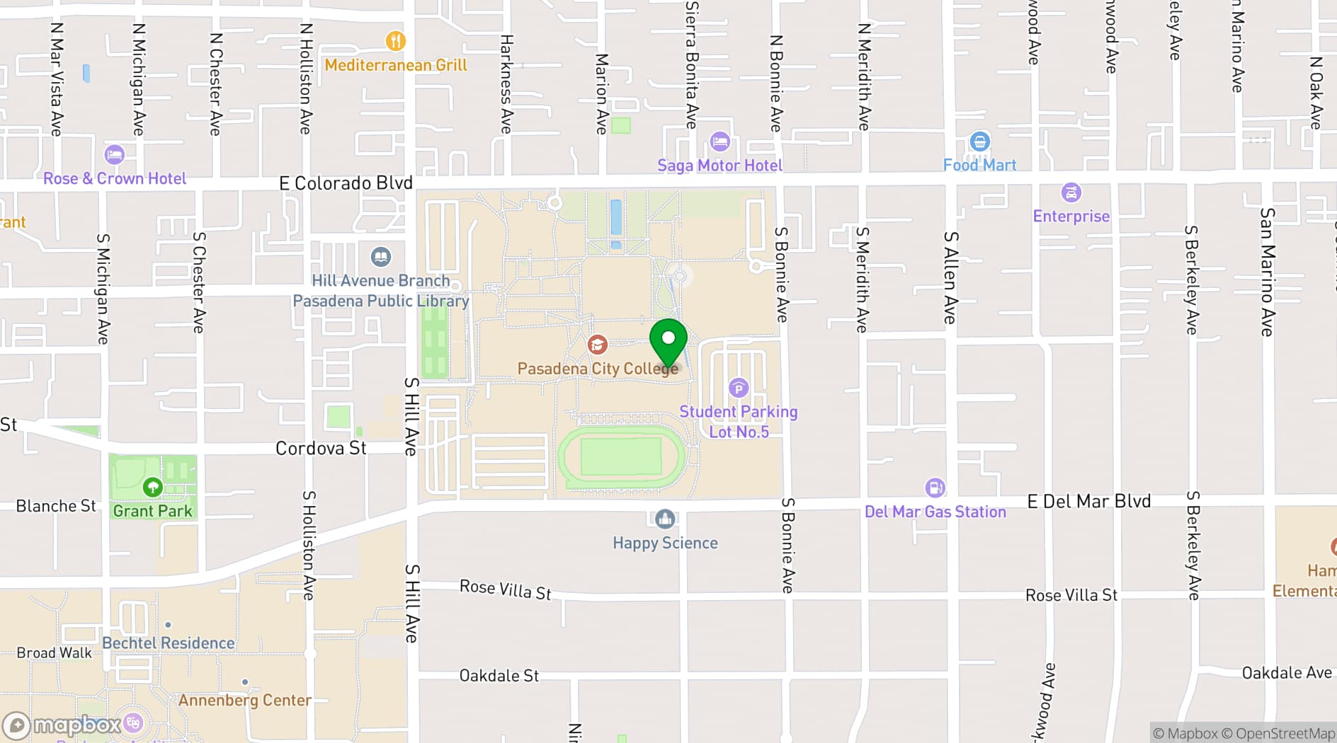 Map showing Westerbeck Recital Hall