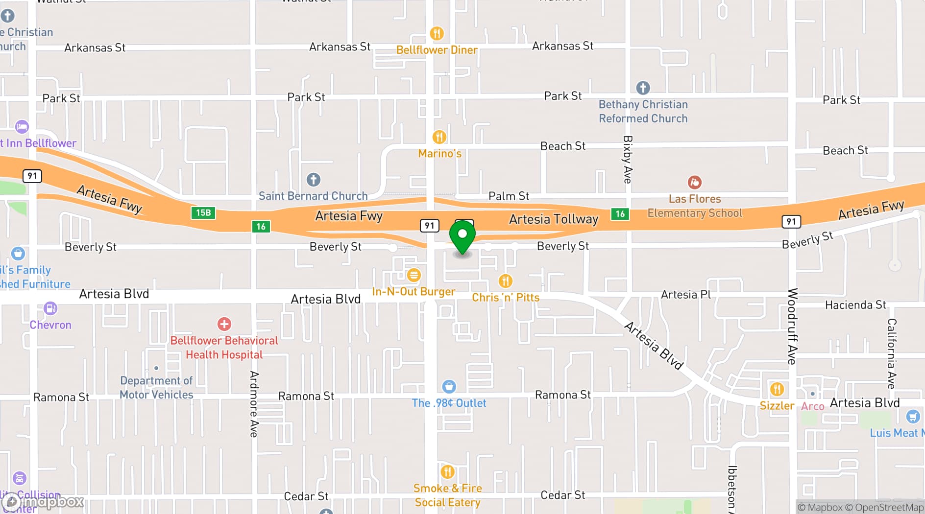 Map showing Golden Corral #2658