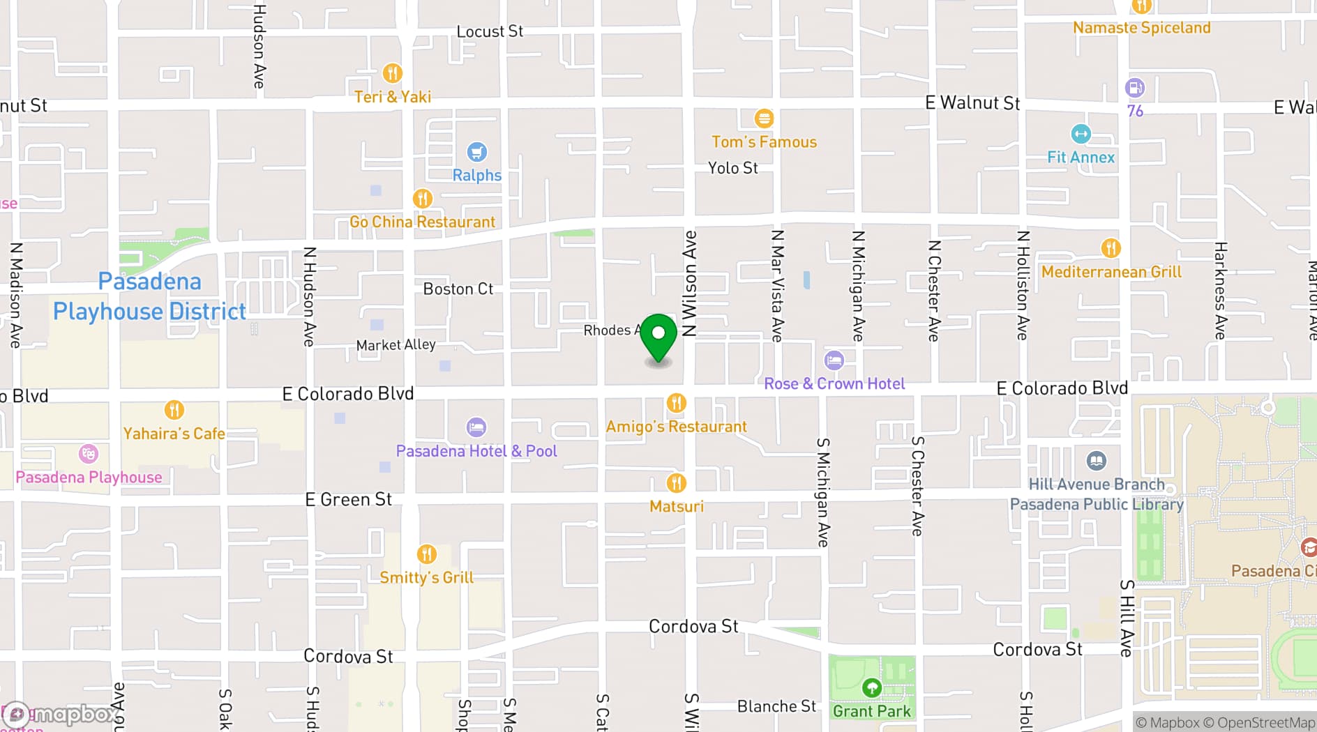 Map showing Premier Workspaces - Koll Center