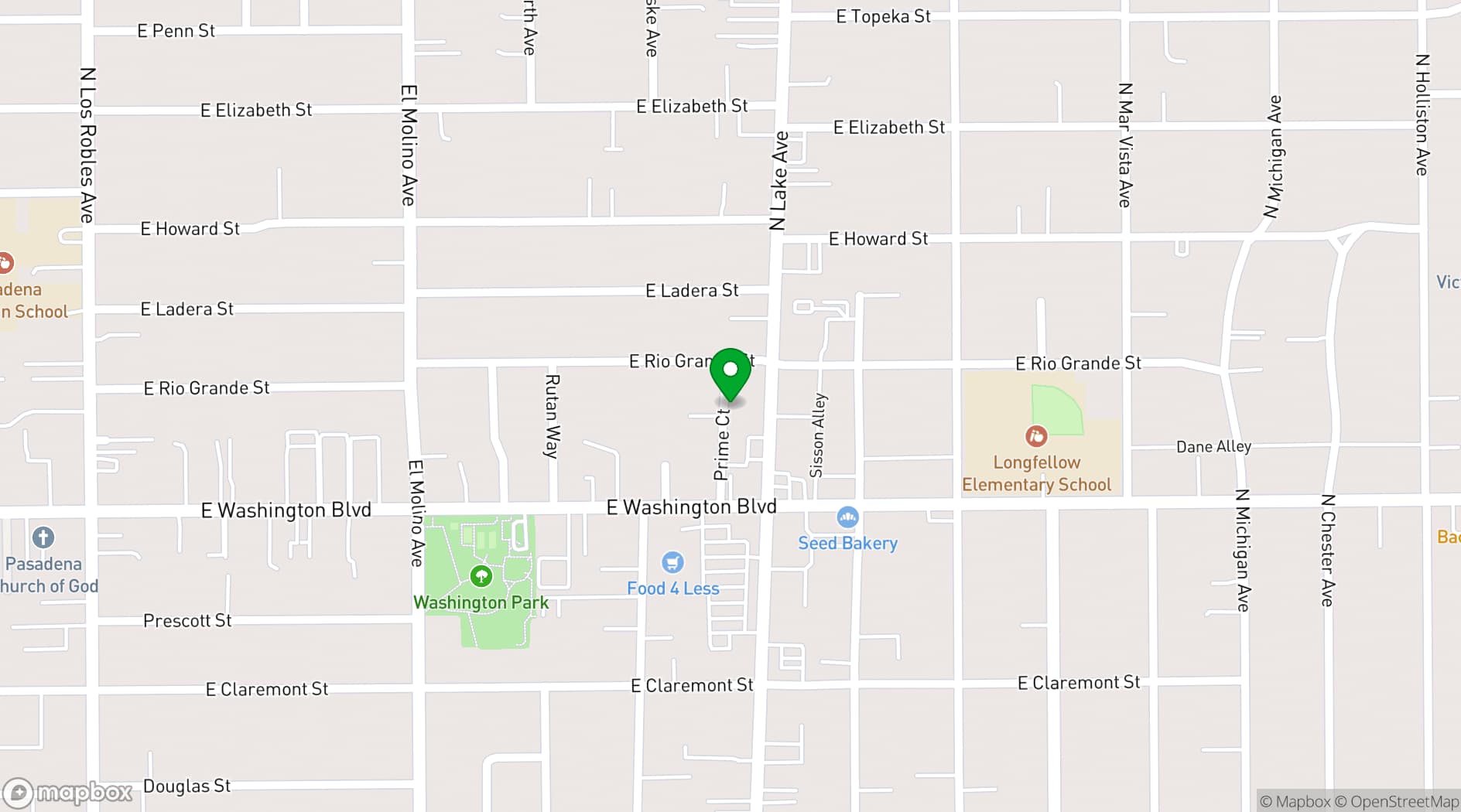 Map showing Pasadena International House of Prayer