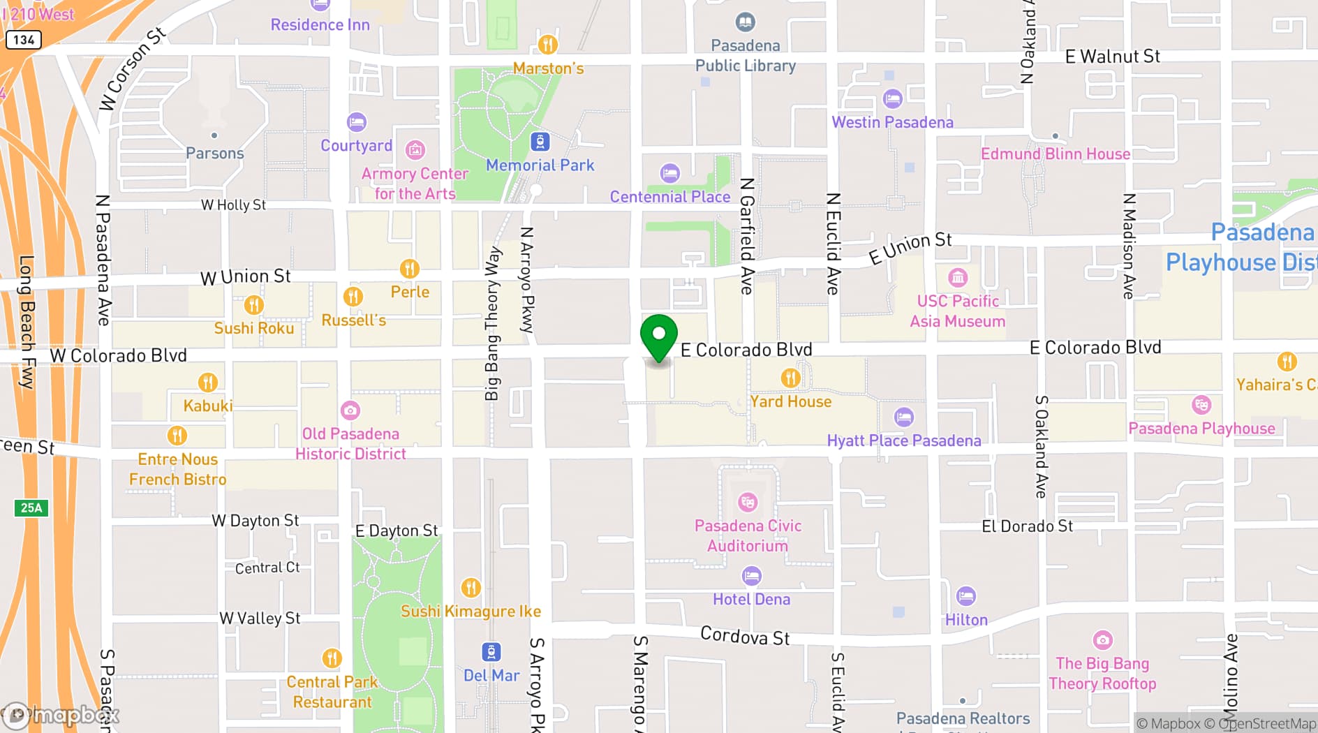 Map showing Fogo de Chão - Pasadena
