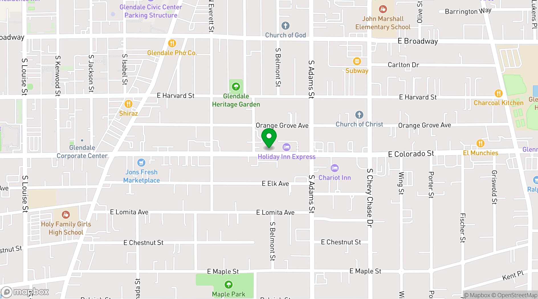 Map showing Modera Venue