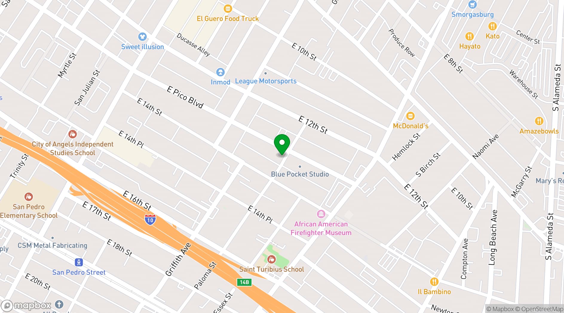 Map showing Lumina Special Event Lighting Rental