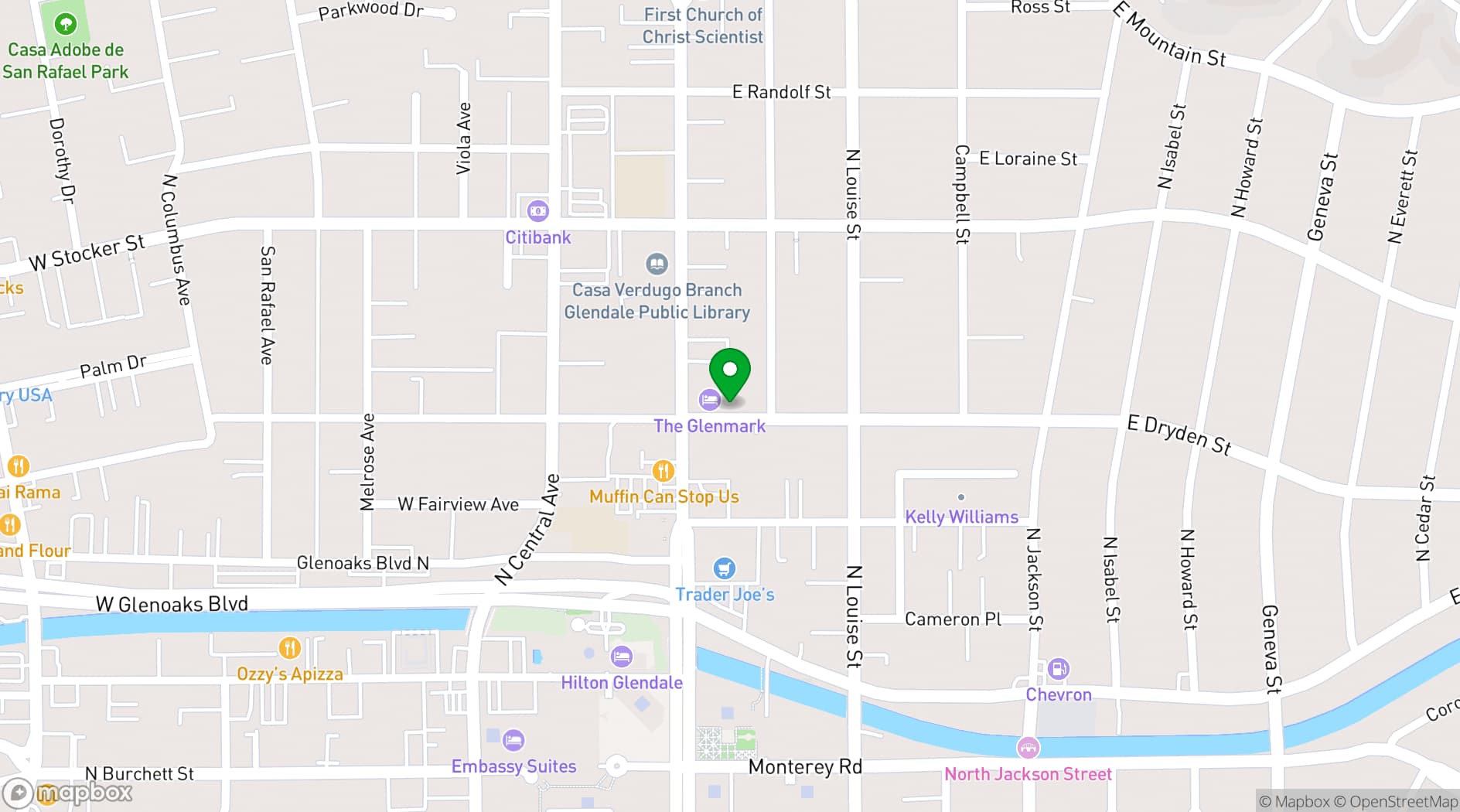 Map showing The Glenmark, Glendale, a Tribute Portfolio Hotel