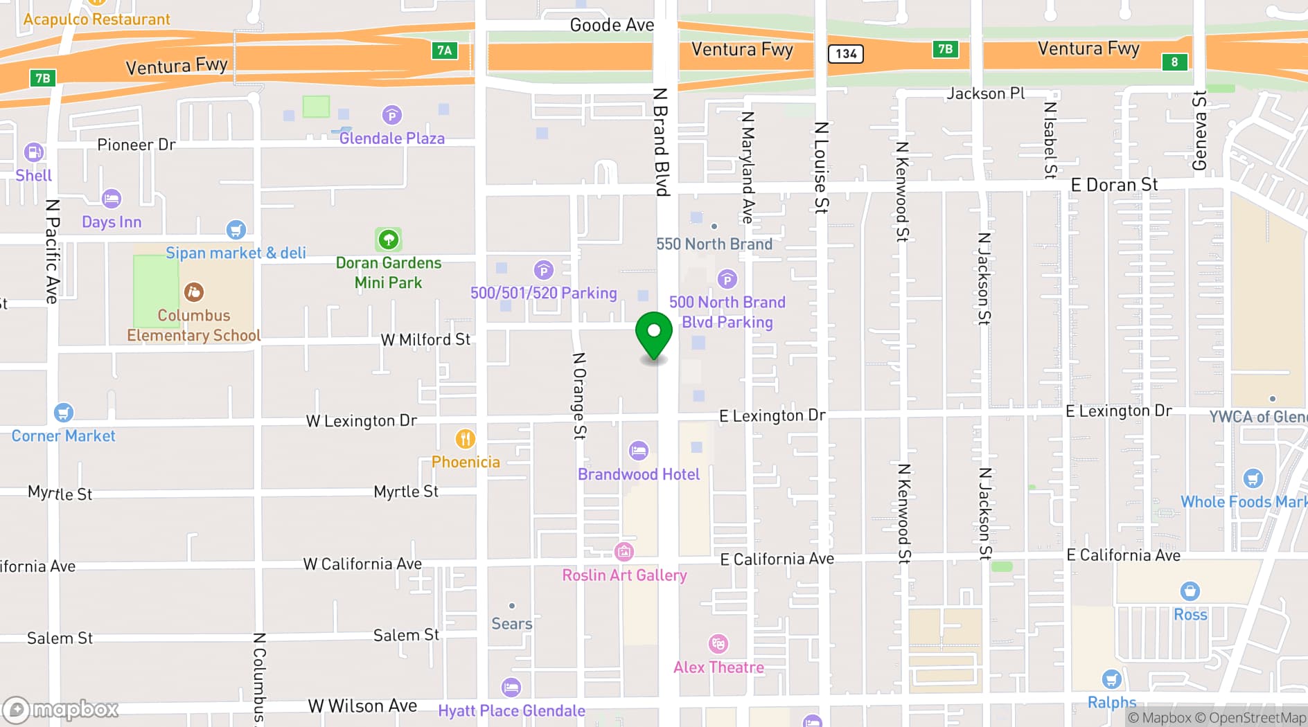 Map showing Stars on Brand