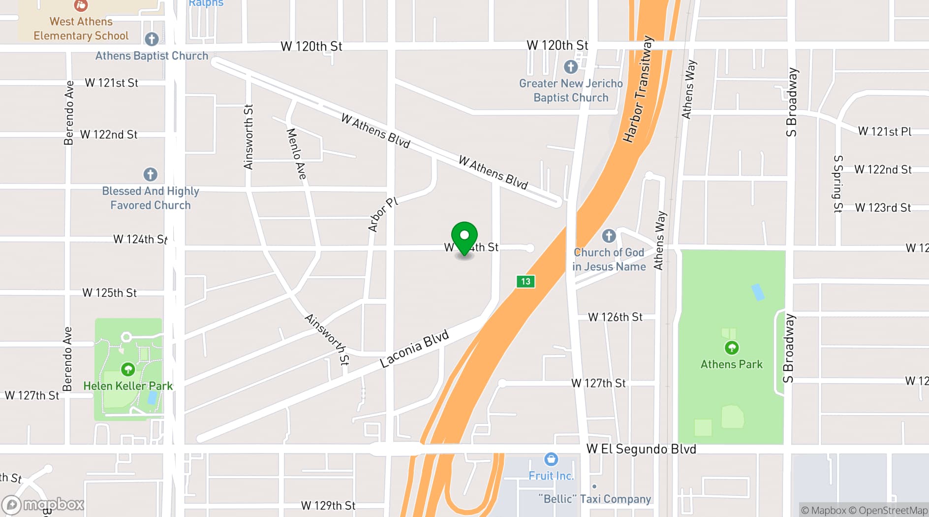 Map showing Los Angeles Garden Weddings