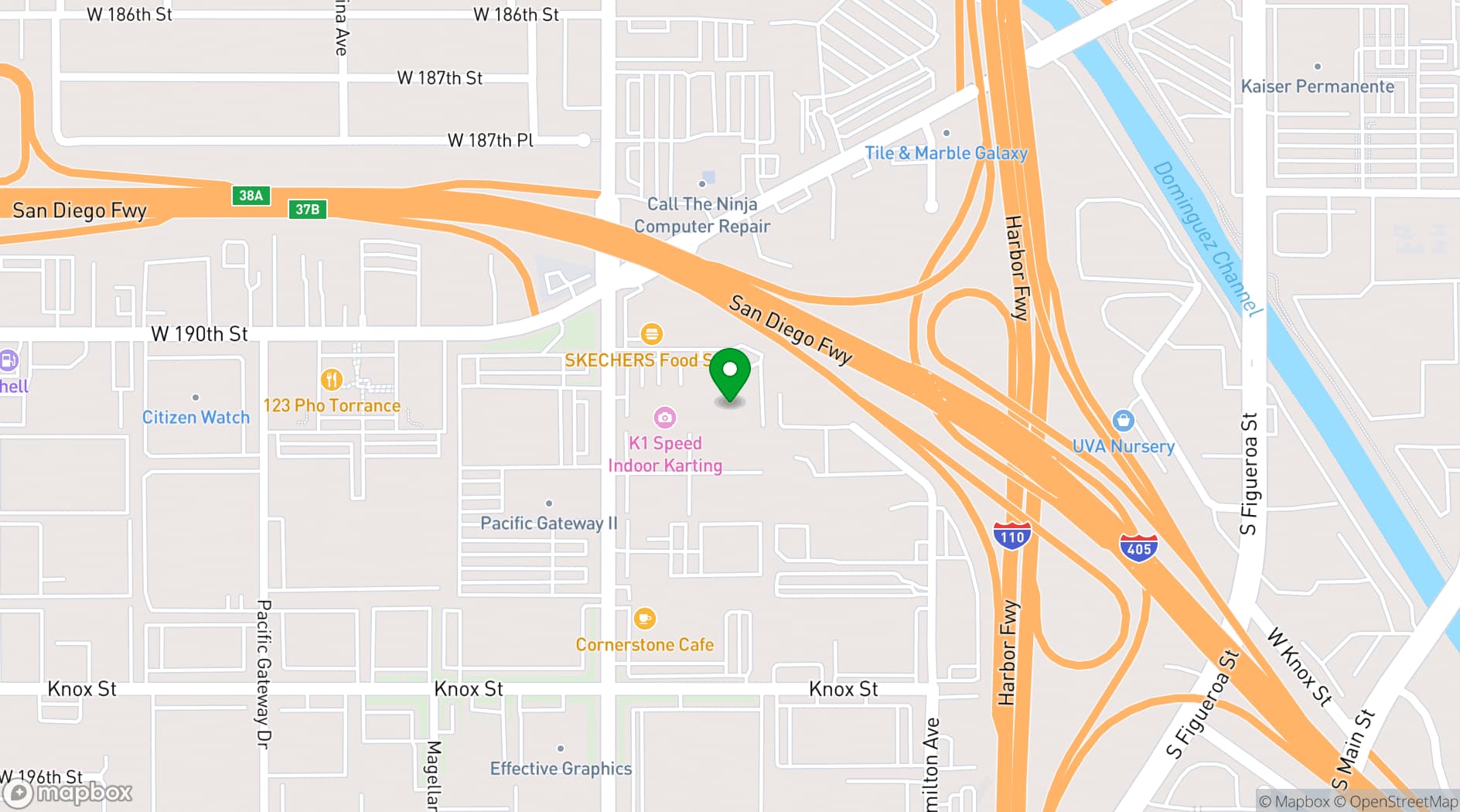 Map showing K1 Speed Torrance