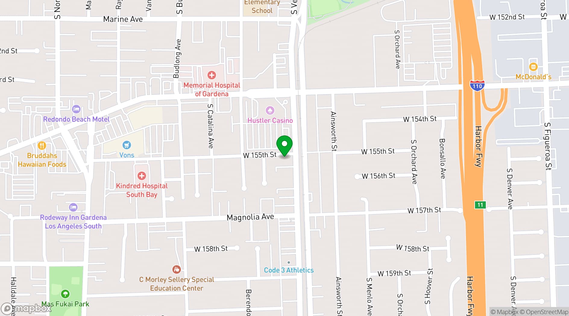 Map showing Cherrystones Restaurant & Catering Company