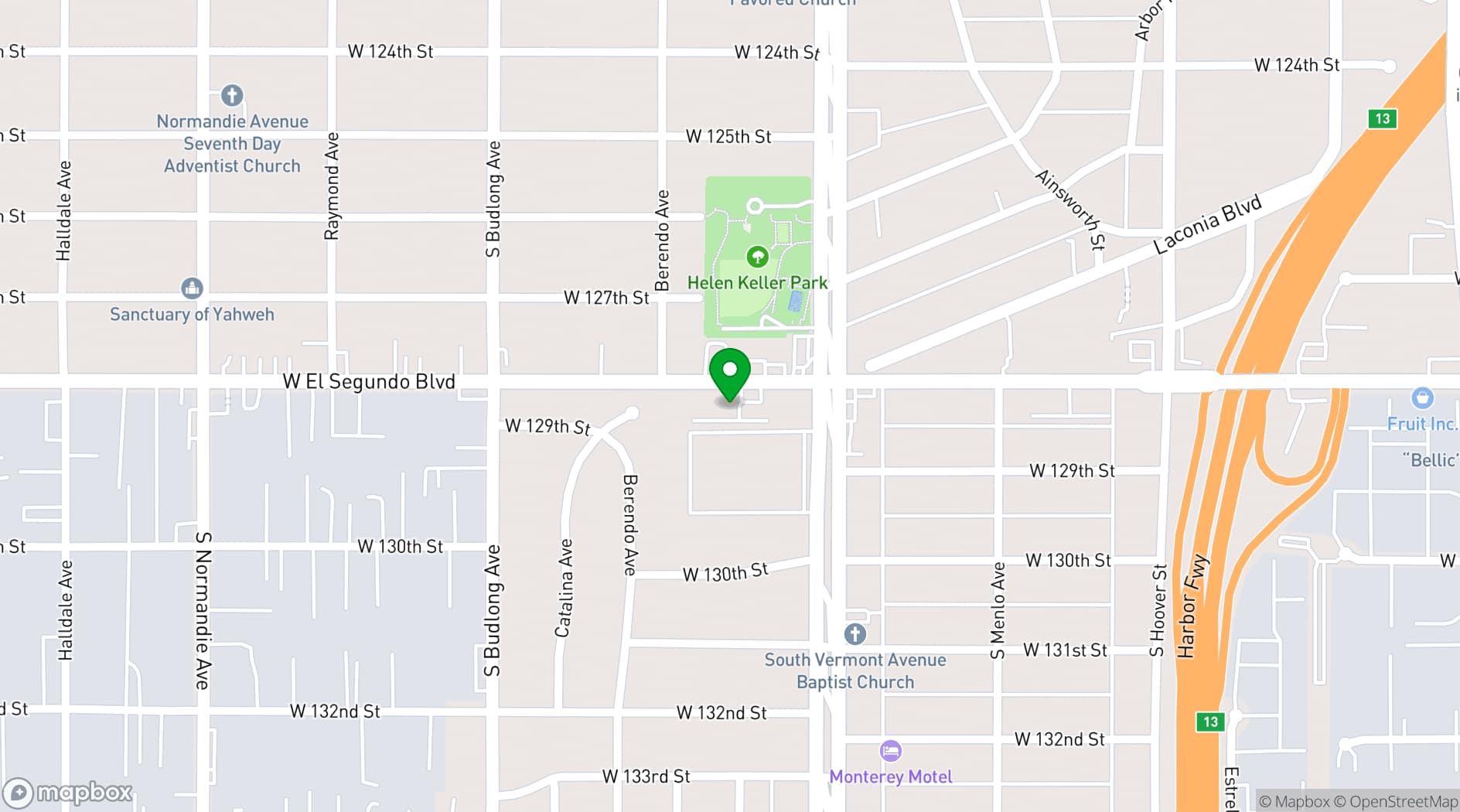 Map showing Hollywood Suites Inn