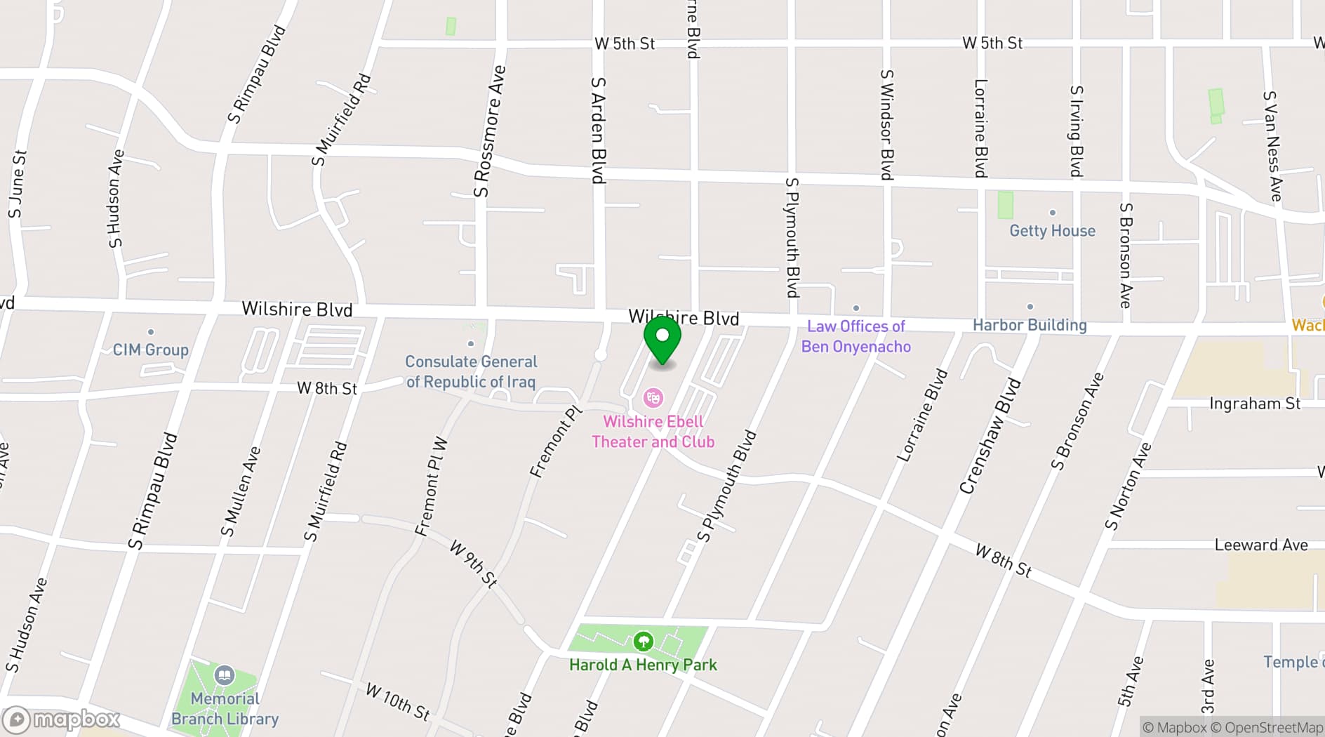 Map showing The Ebell of Los Angeles