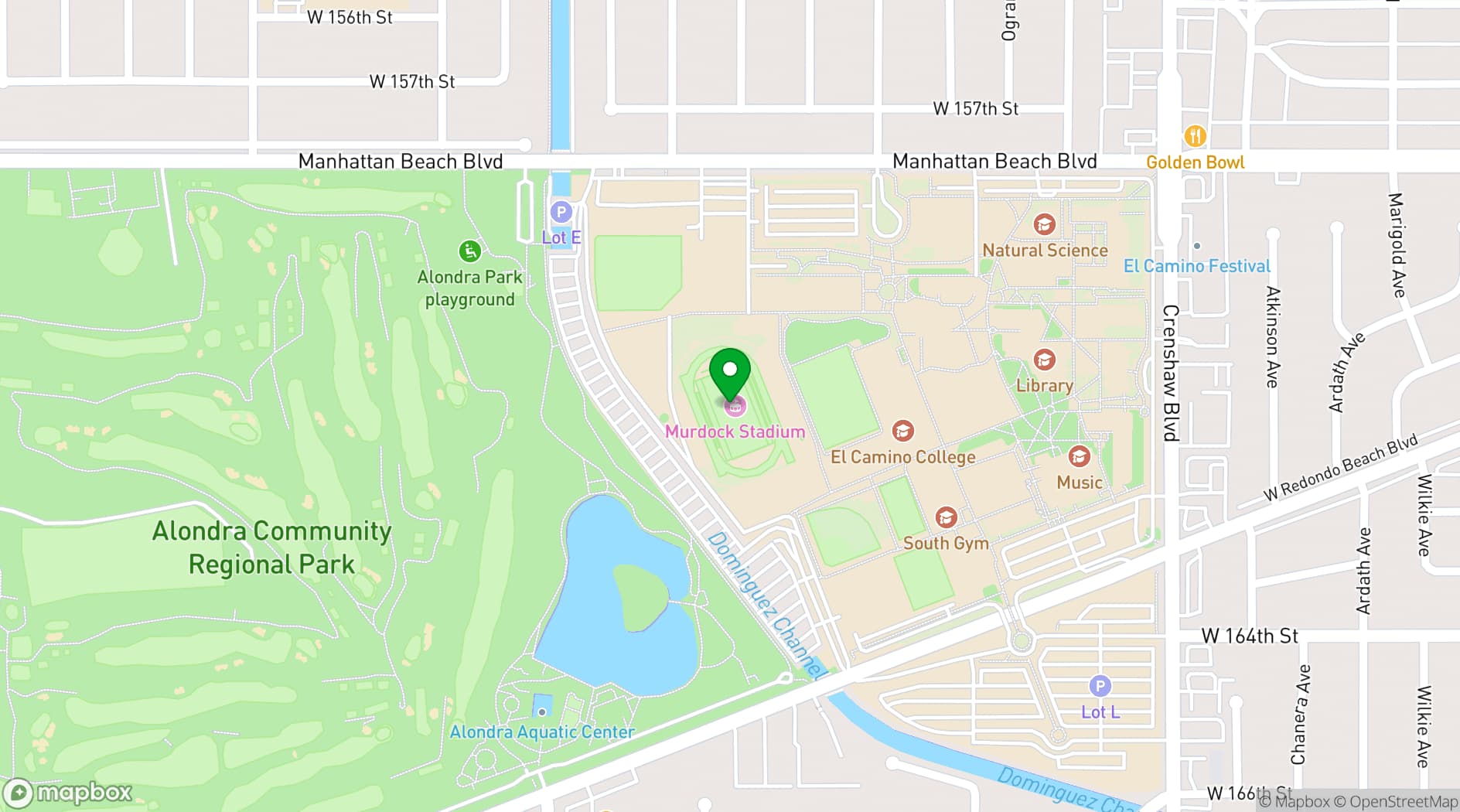 Map showing El Camino College Center for the Arts