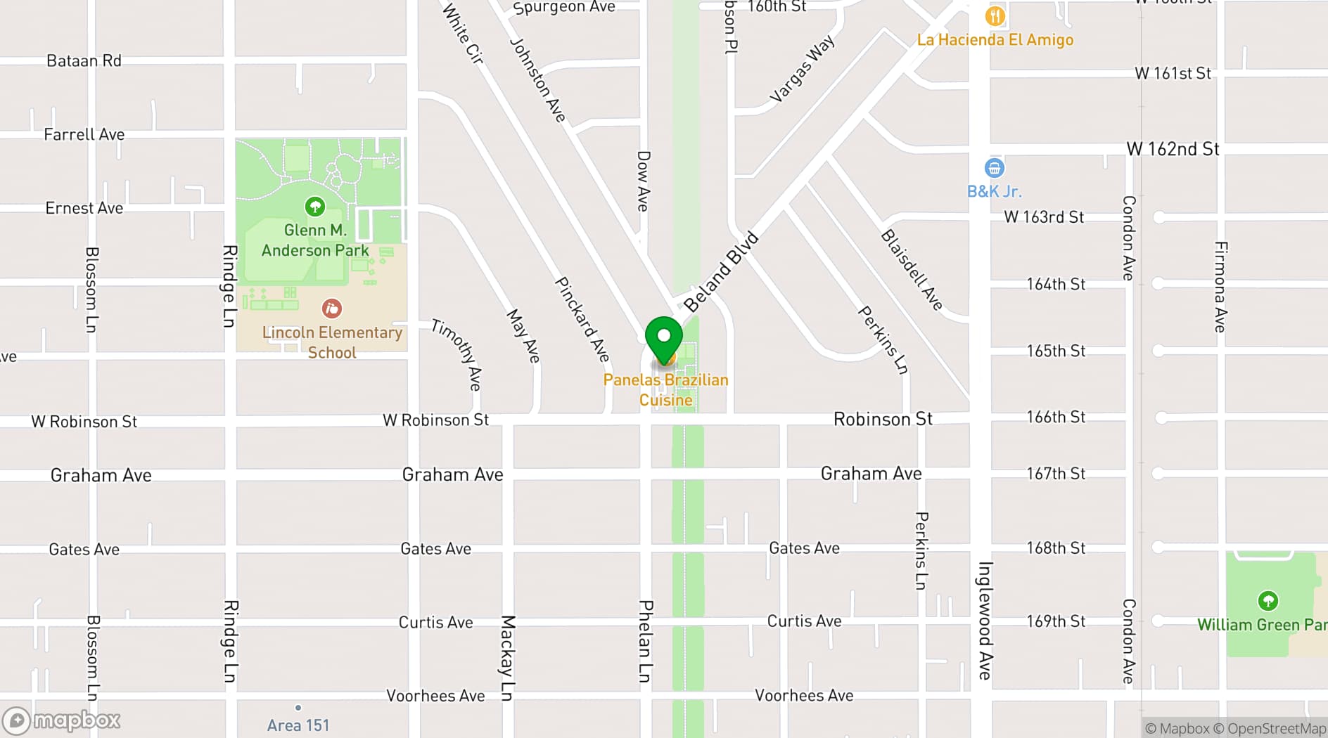 Map showing Critic's Choice Catering