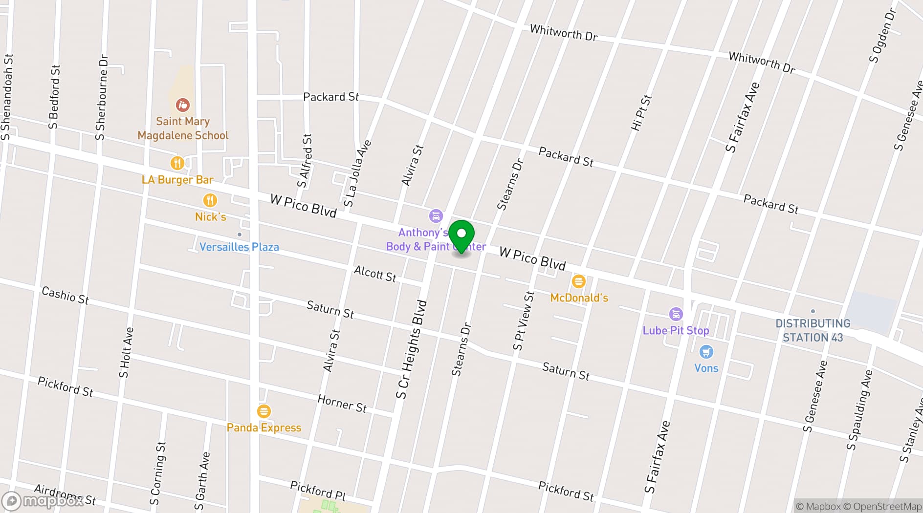 Map showing The Mint LA