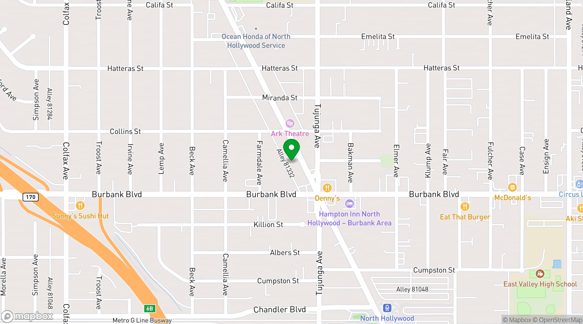 Map showing Broken Complex Studios