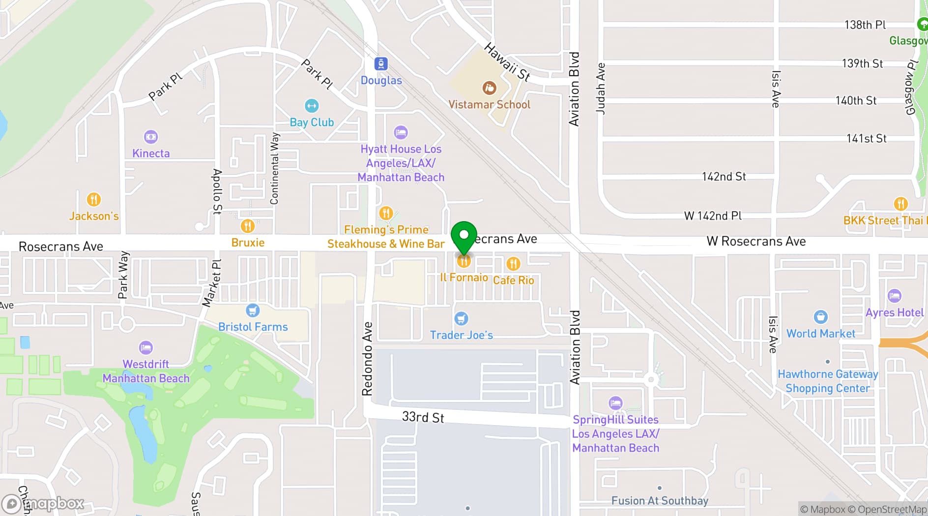 Map showing Il Fornaio Manhattan Beach