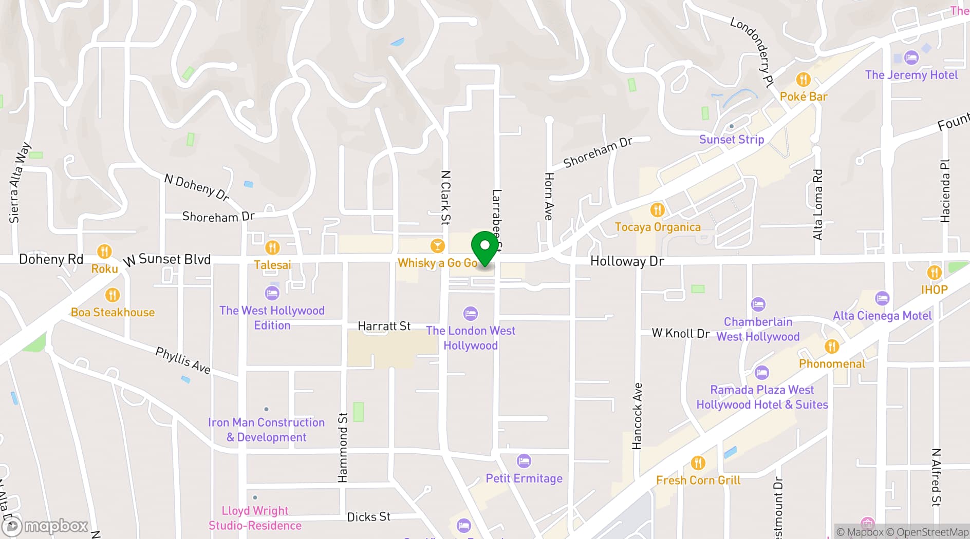 Map showing The Viper Room