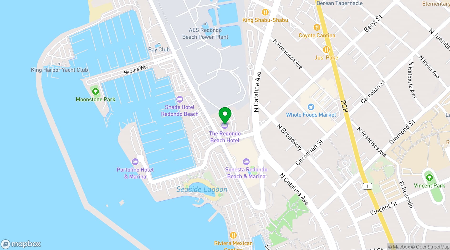 Map showing Redondo Beach Hotel, Tapestry Collection by Hilton
