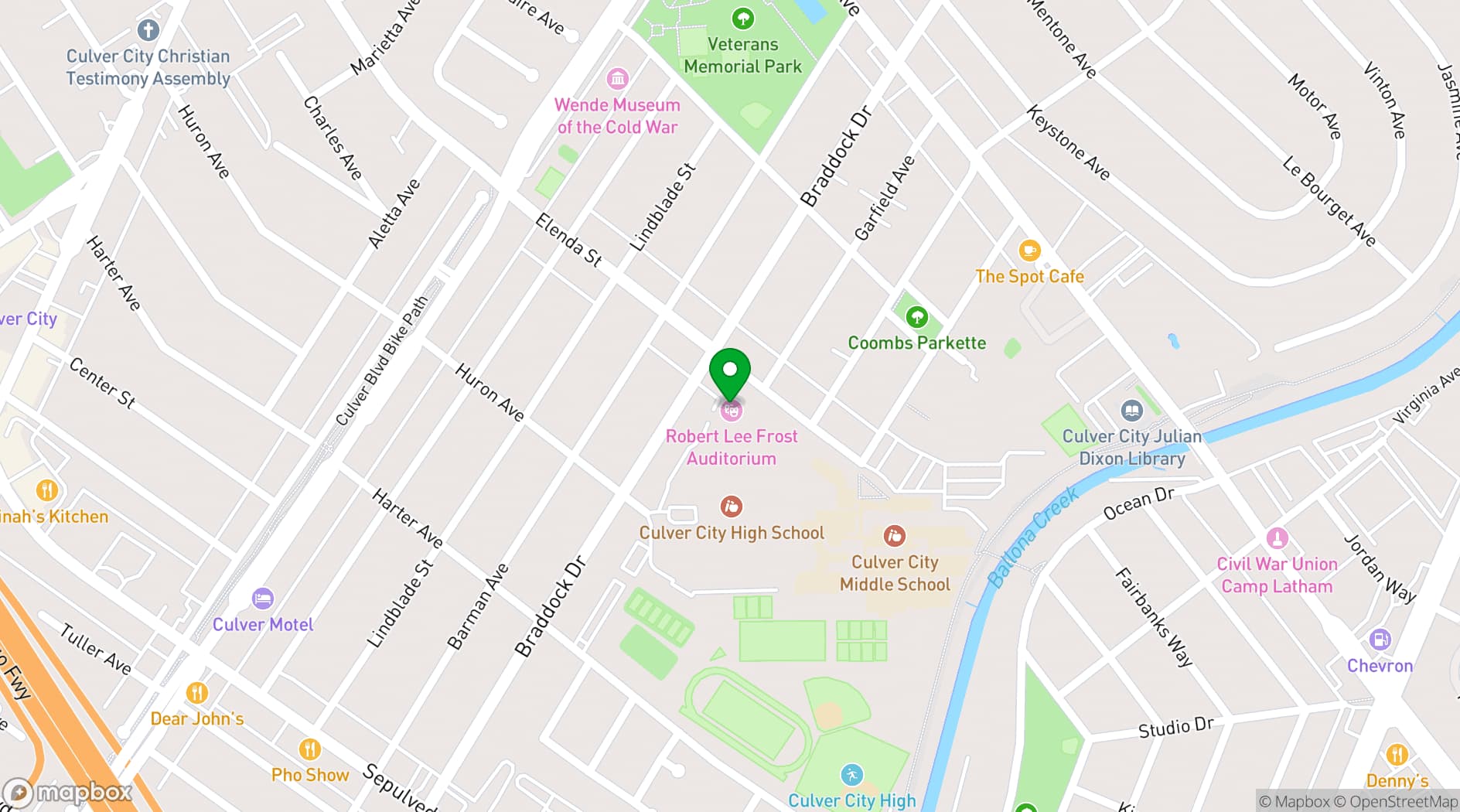 Map showing Robert Frost Auditorium