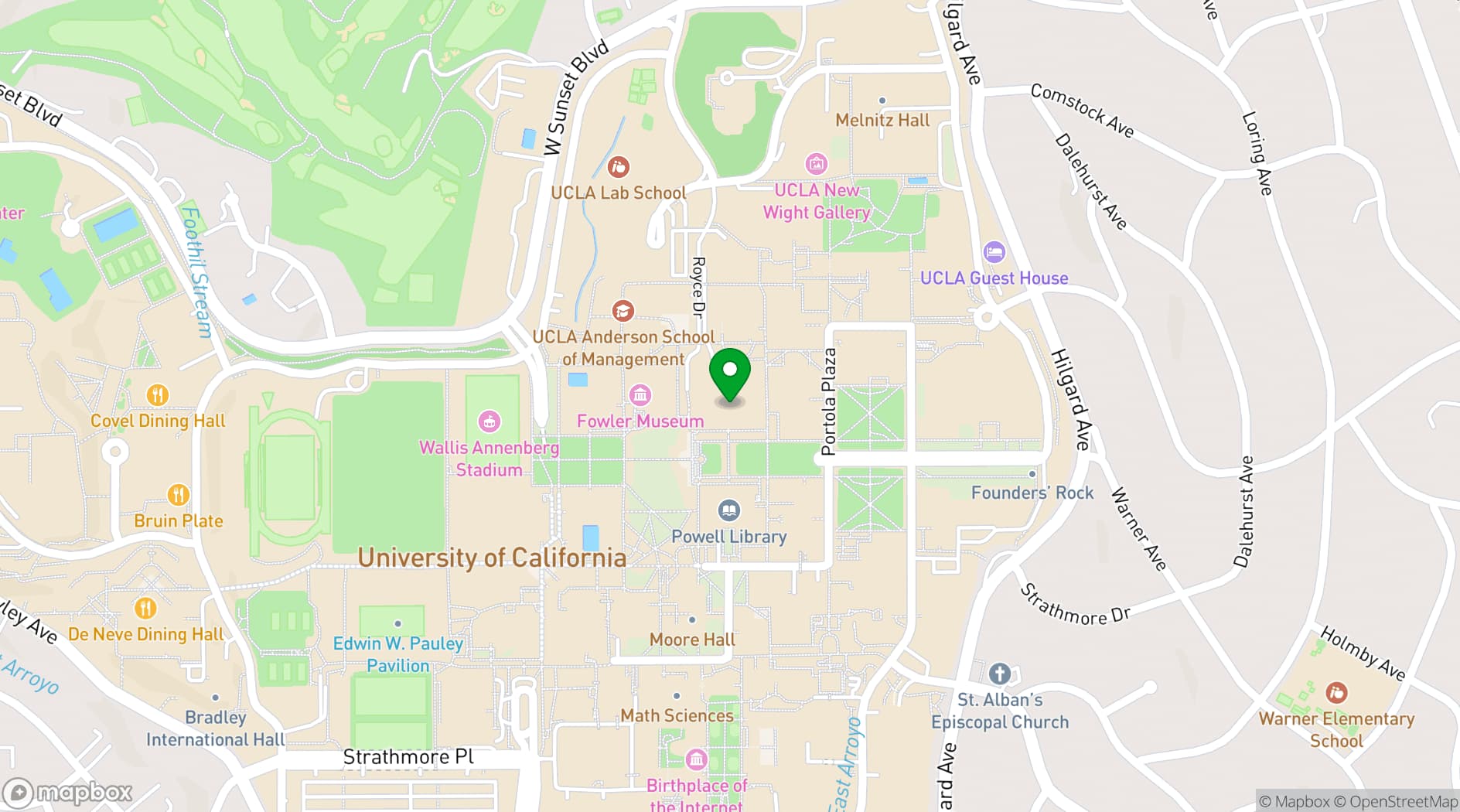 Map showing Royce Hall