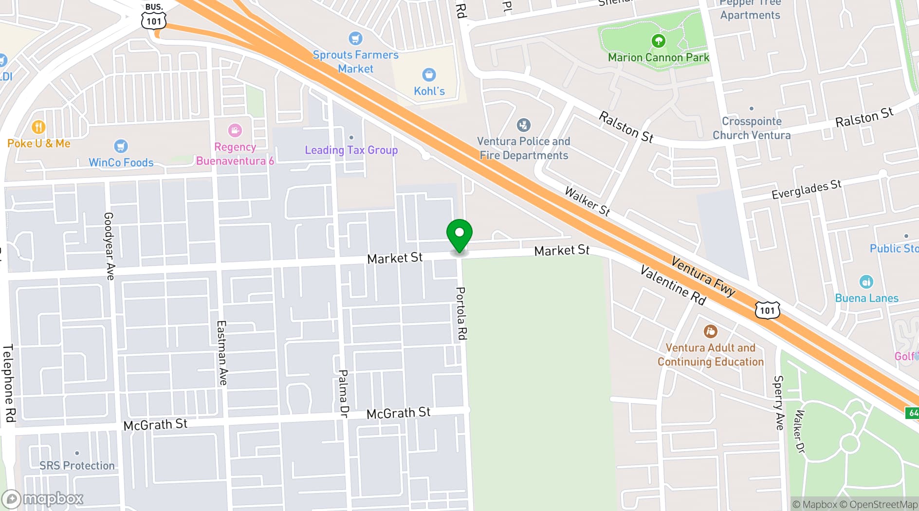 Map showing Vintage Owl Rentals and Studio VOR