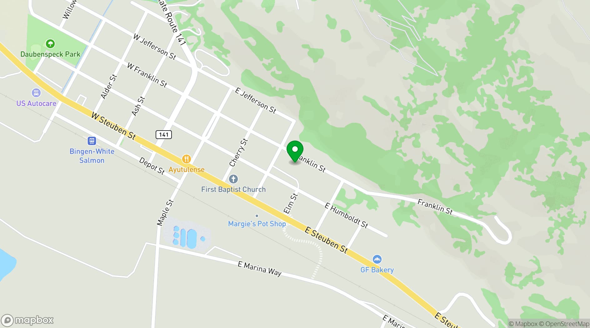 Map showing The Society Hotel - Bingen