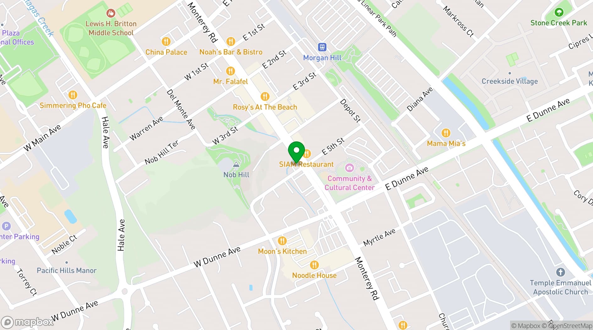 Map showing Bubbles and Brew