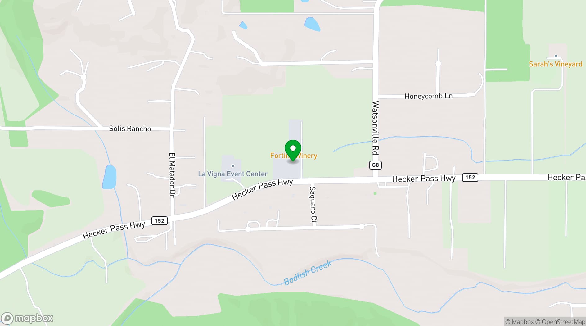 Map showing Fortino Winery