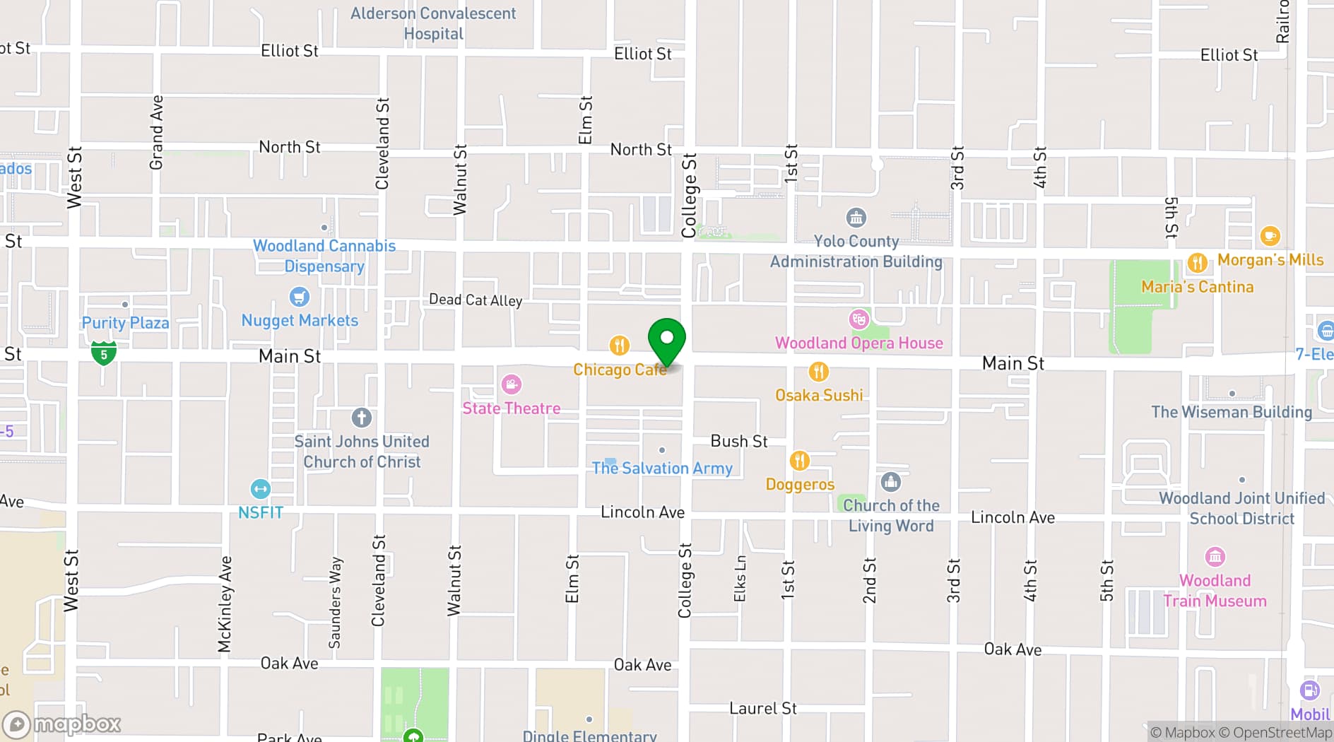 Map showing Historic Hotel Woodland