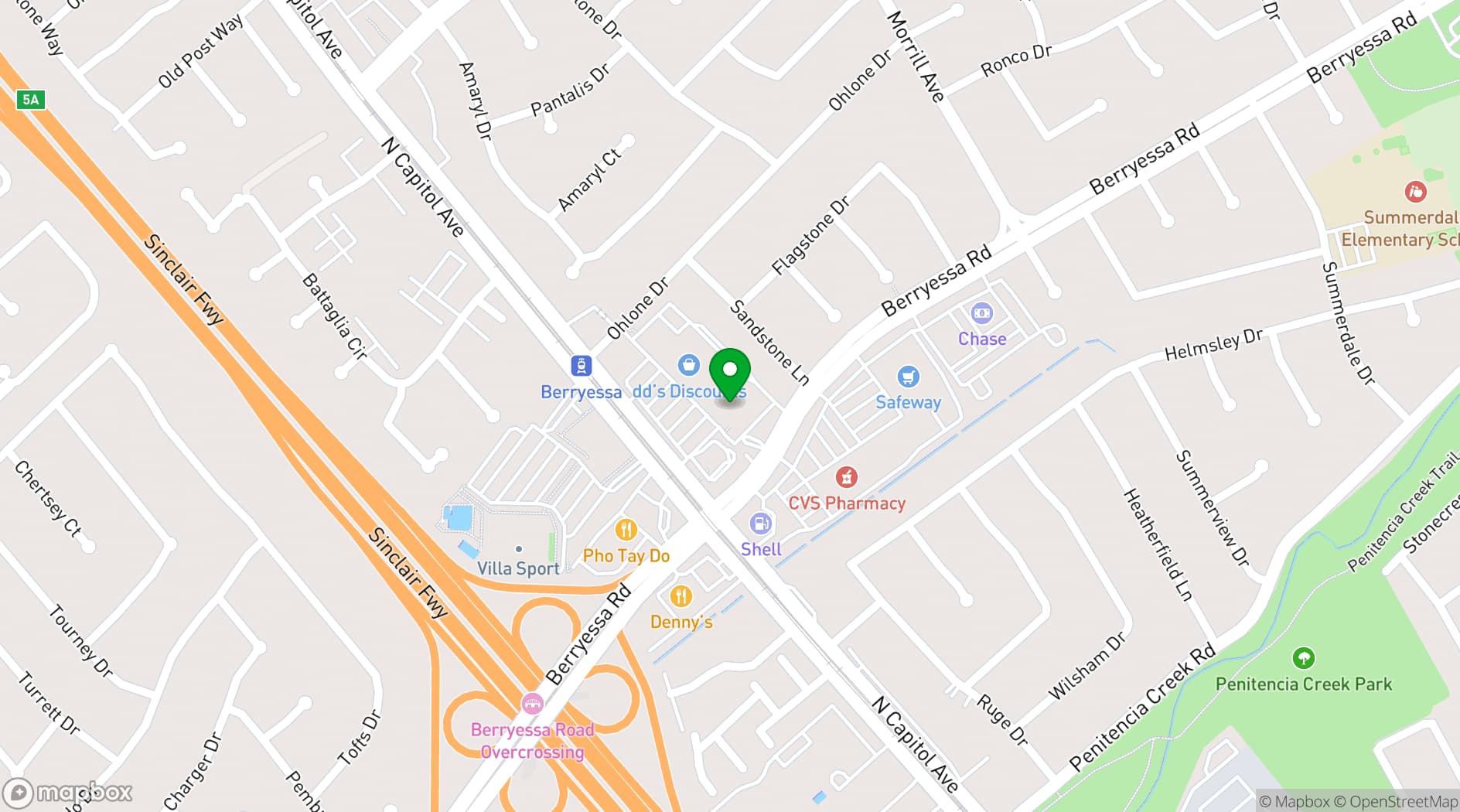 Map showing Mountain Mike's Pizza