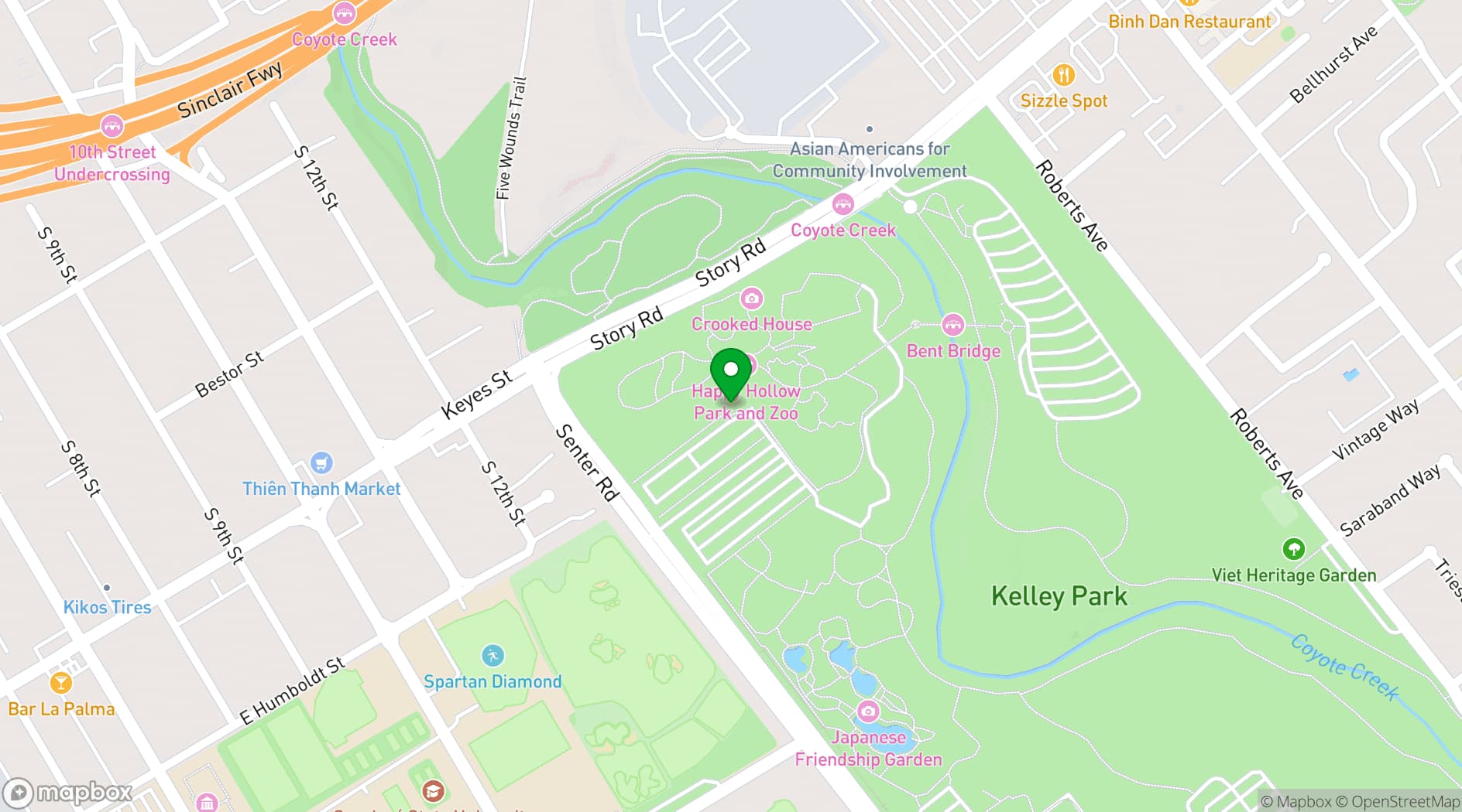 Map showing Kelley Park
