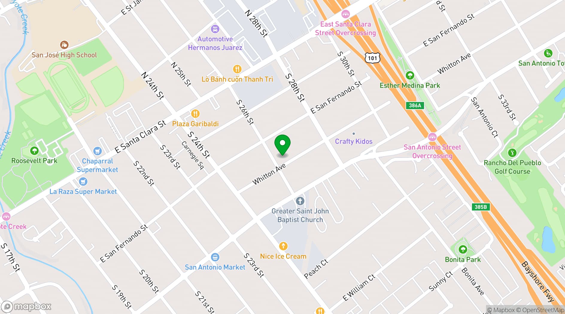 Map showing Cornejos Catering