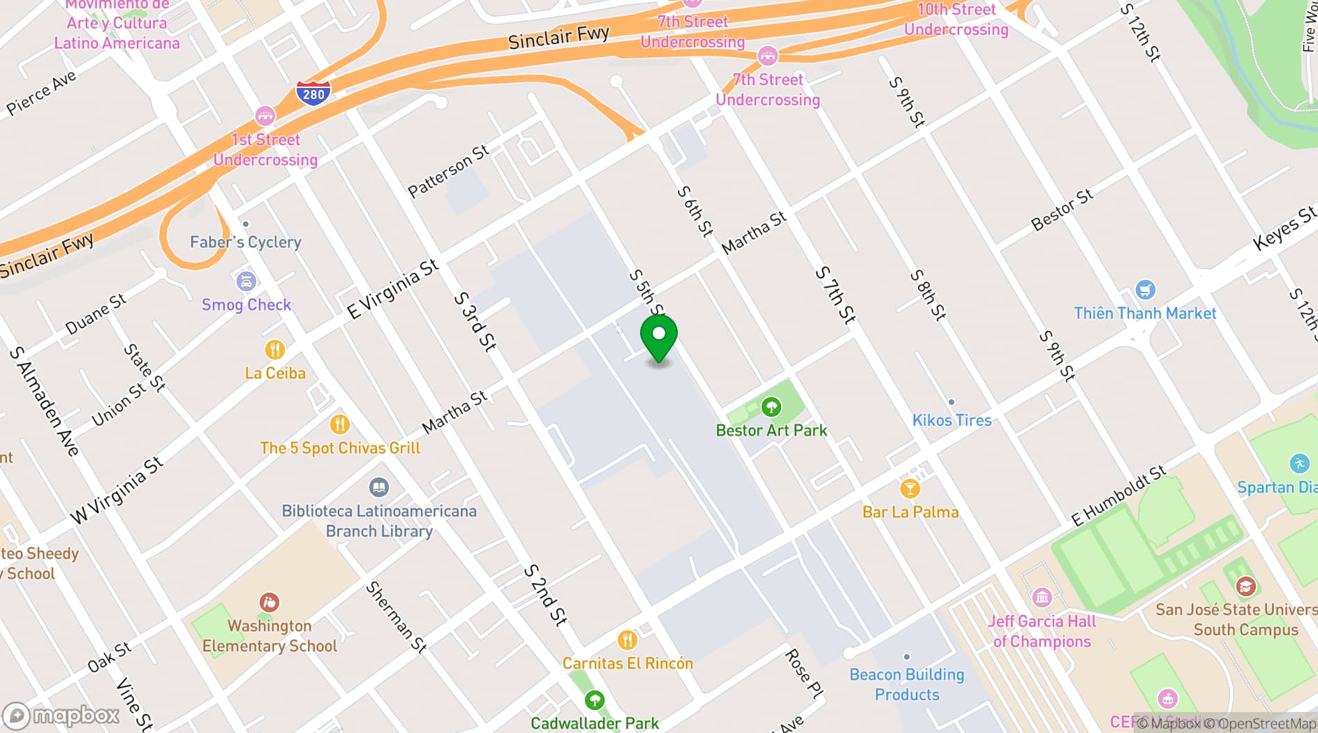 Map showing Tone Freq Mastering Studios