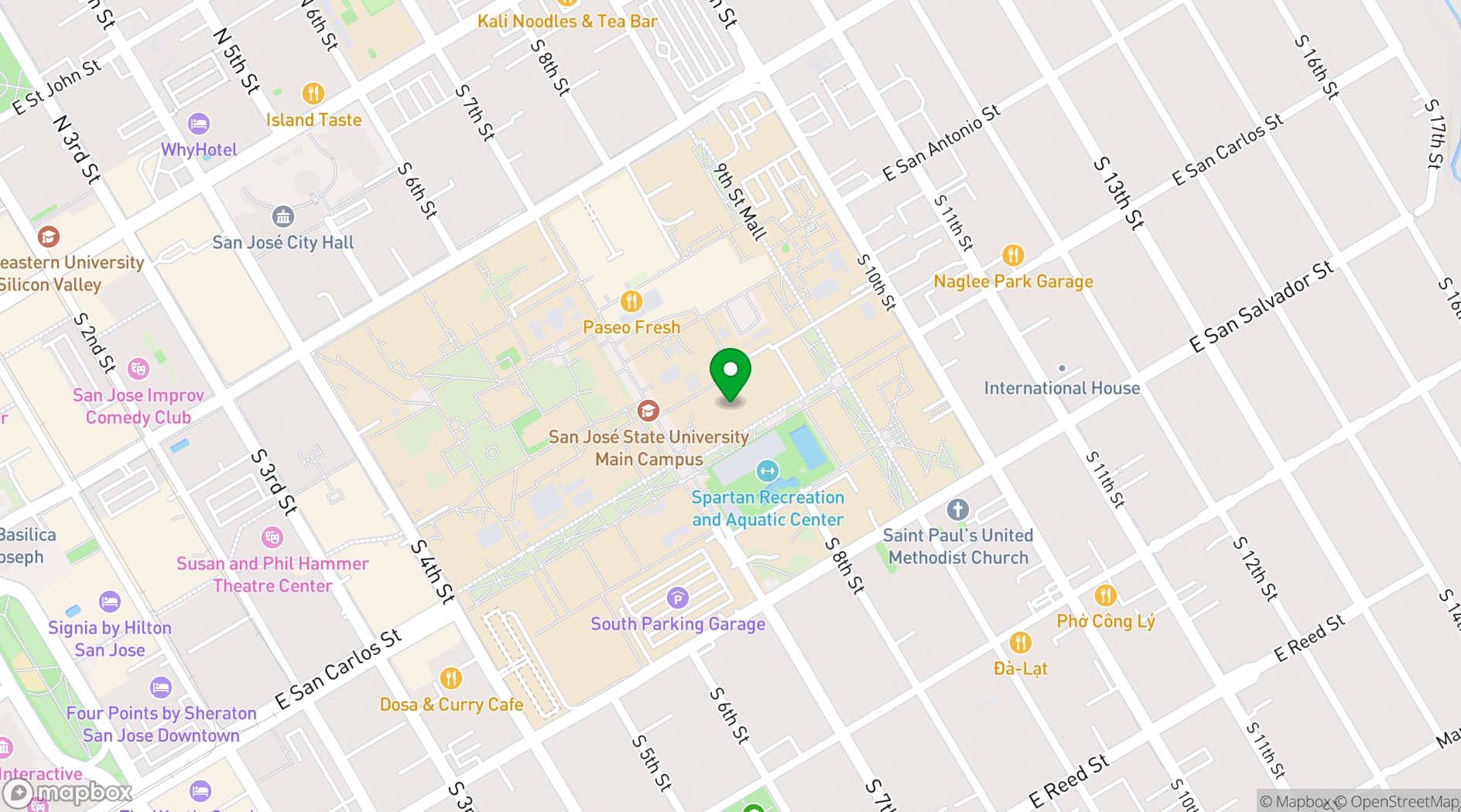 Map showing Provident Credit Union Event Center