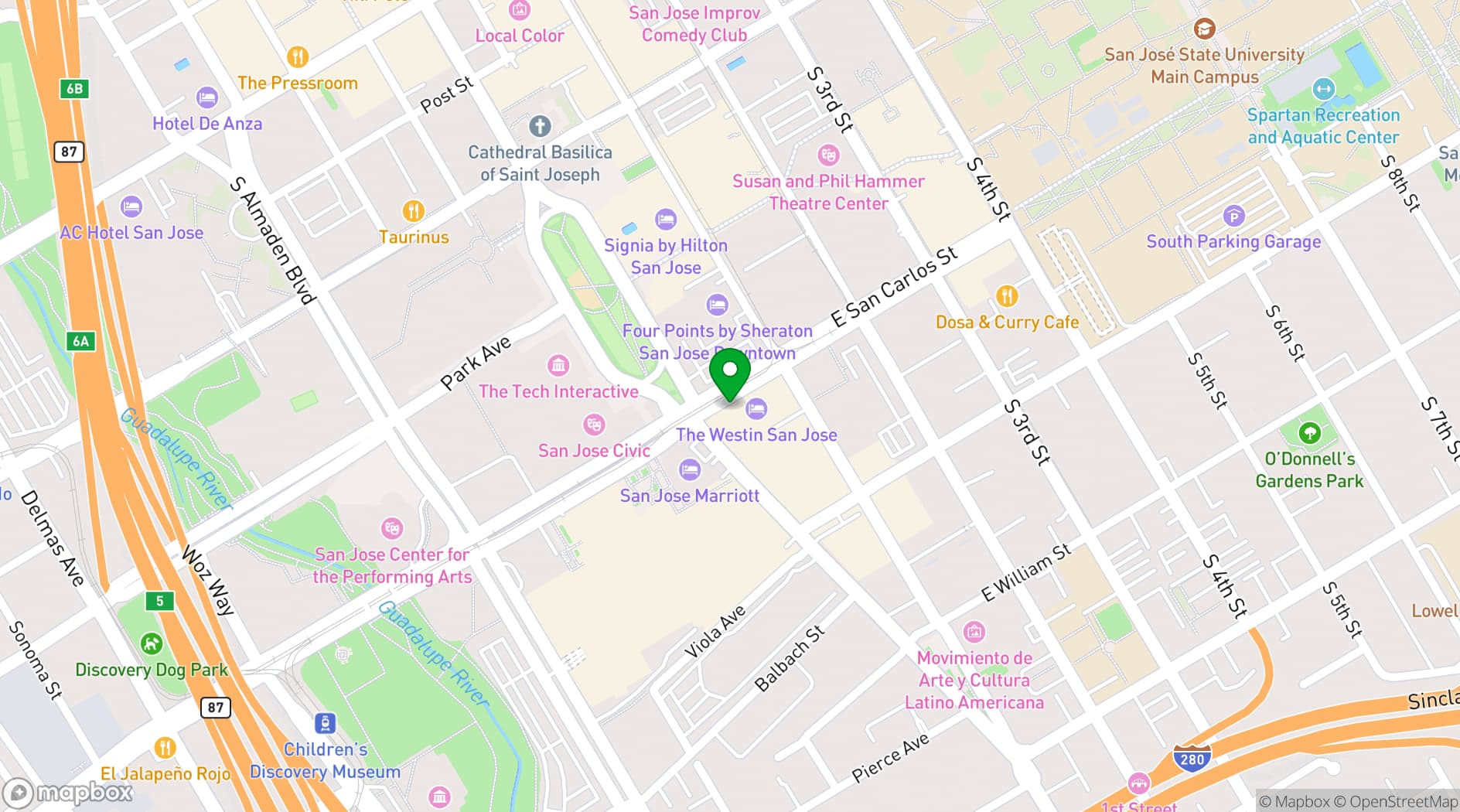 Map showing Il Fornaio San Jose