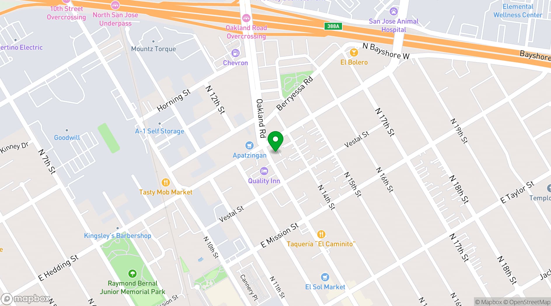 Map showing Casa Royal Inn San Jose
