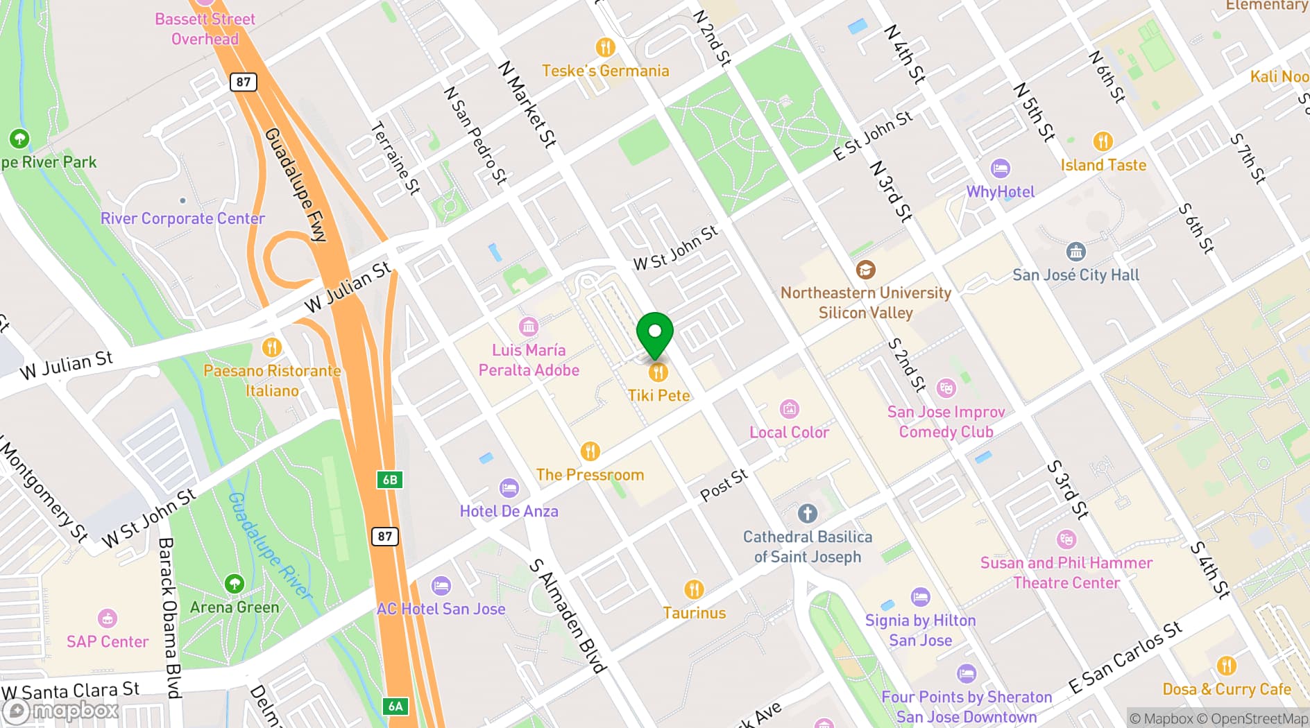 Map showing Sushi Confidential