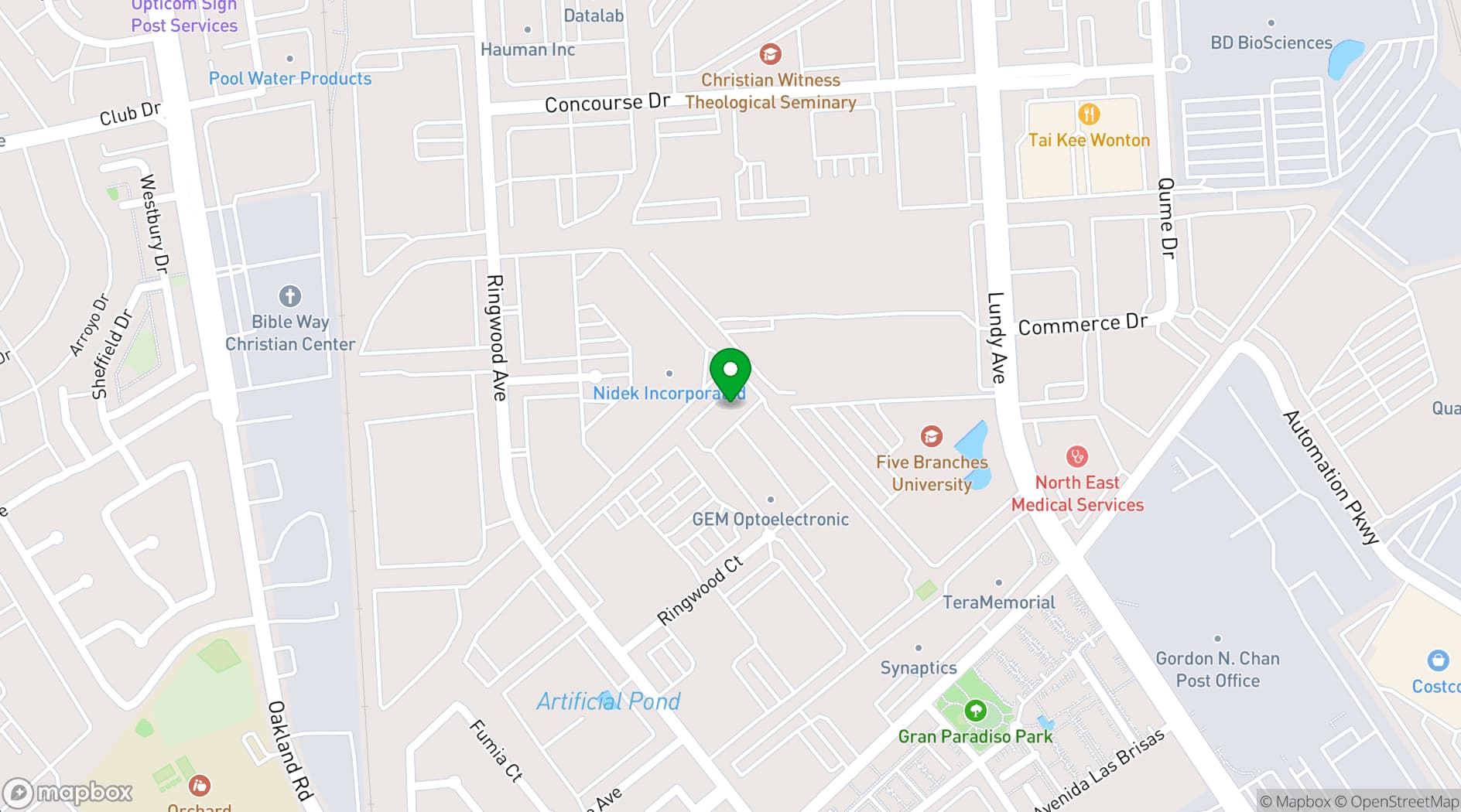 Map showing Kiddiebeans Indoor Party Center