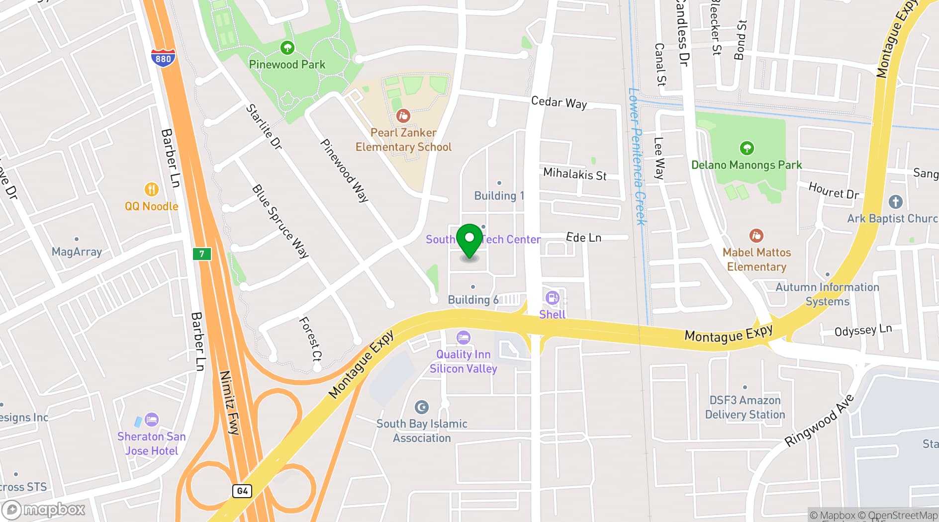 Map showing StageOne Creative Spaces
