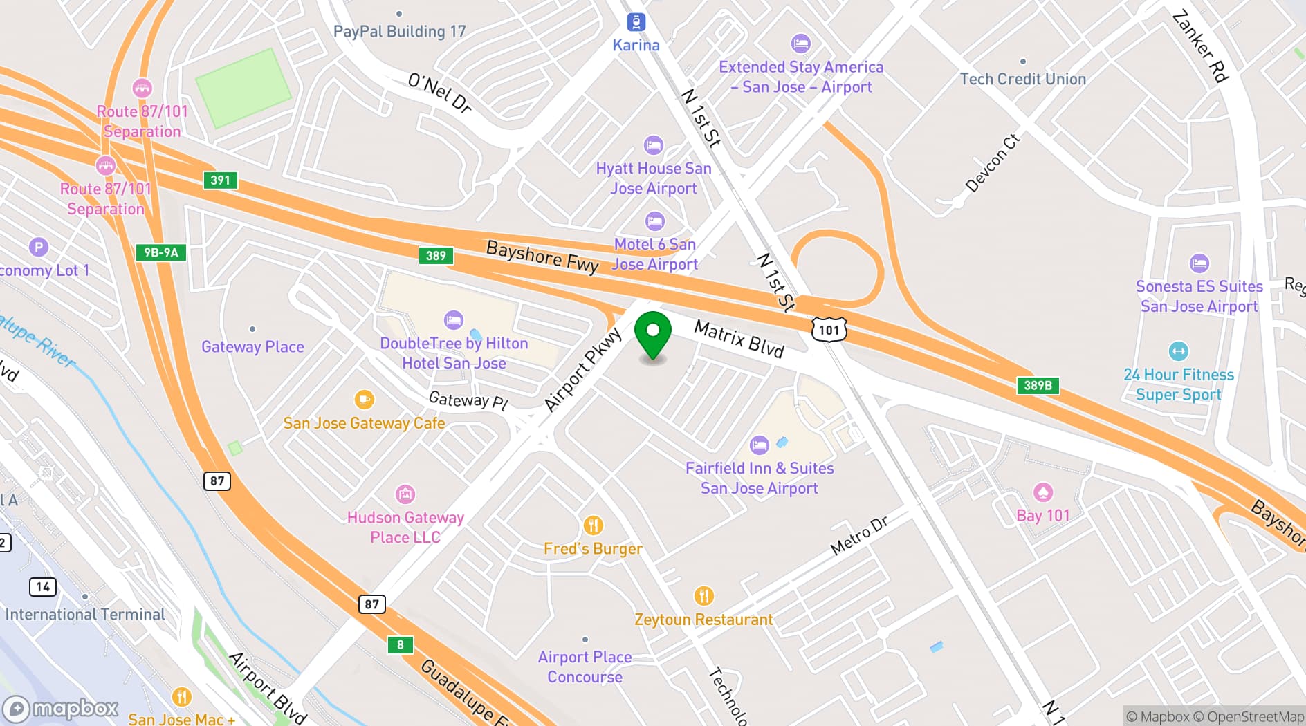 Map showing Casino M8trix