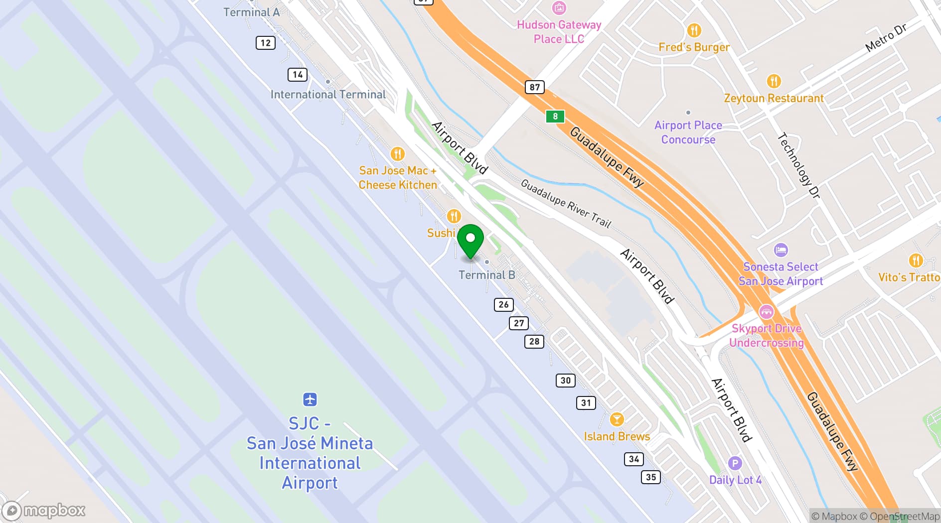 Map showing Jim Stump’s Taproom + Kitchen