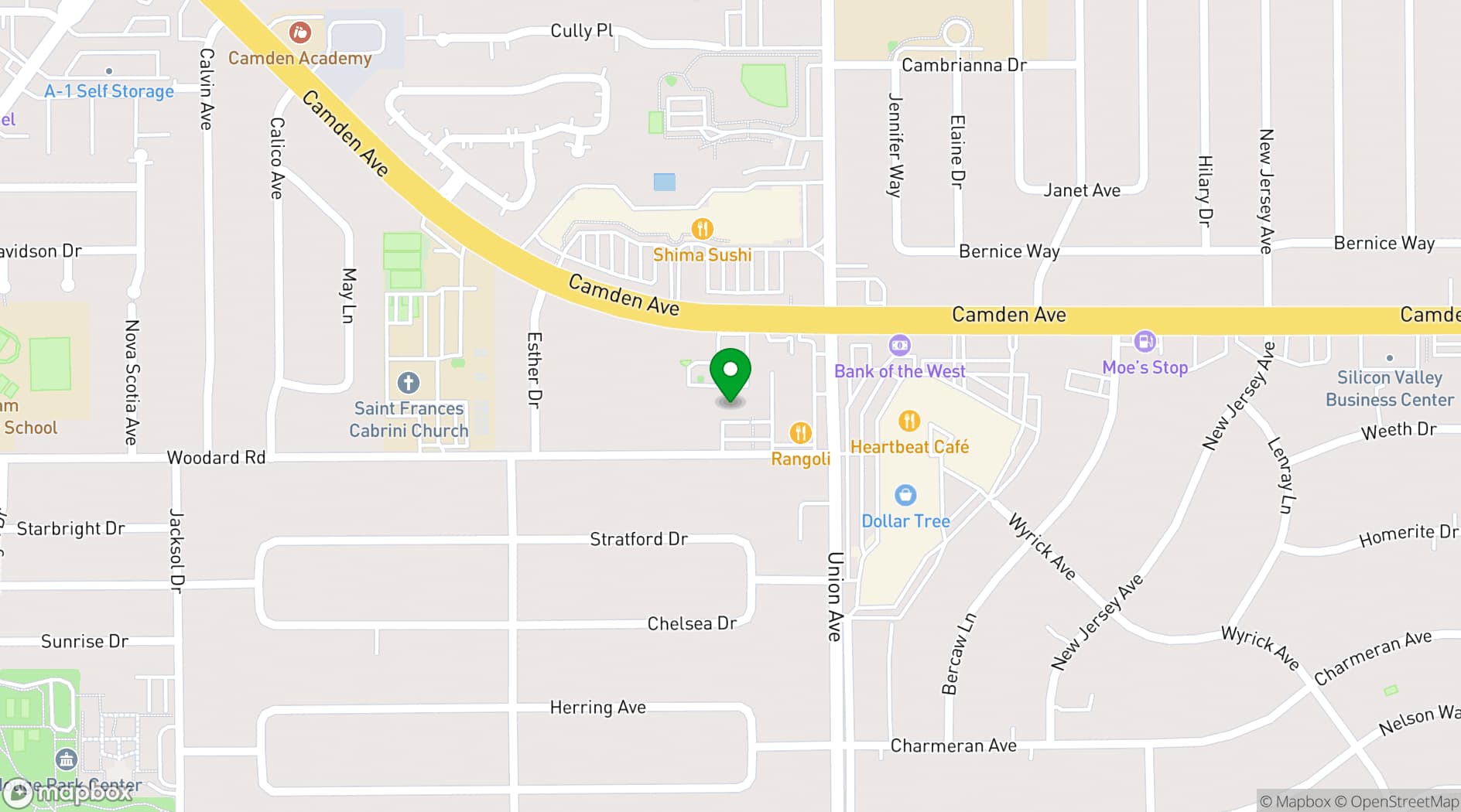 Map showing Unitone Music Studio