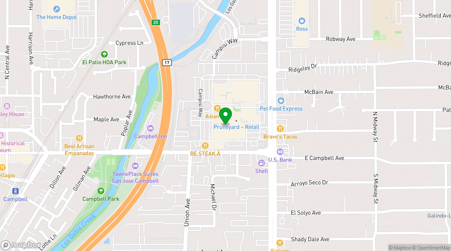 Map showing Pruneyard Cinemas Pruneyard