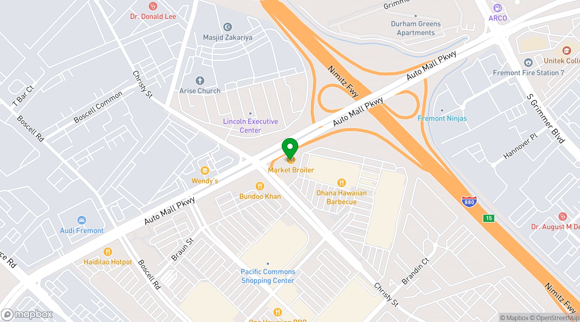 Map showing Market Broiler