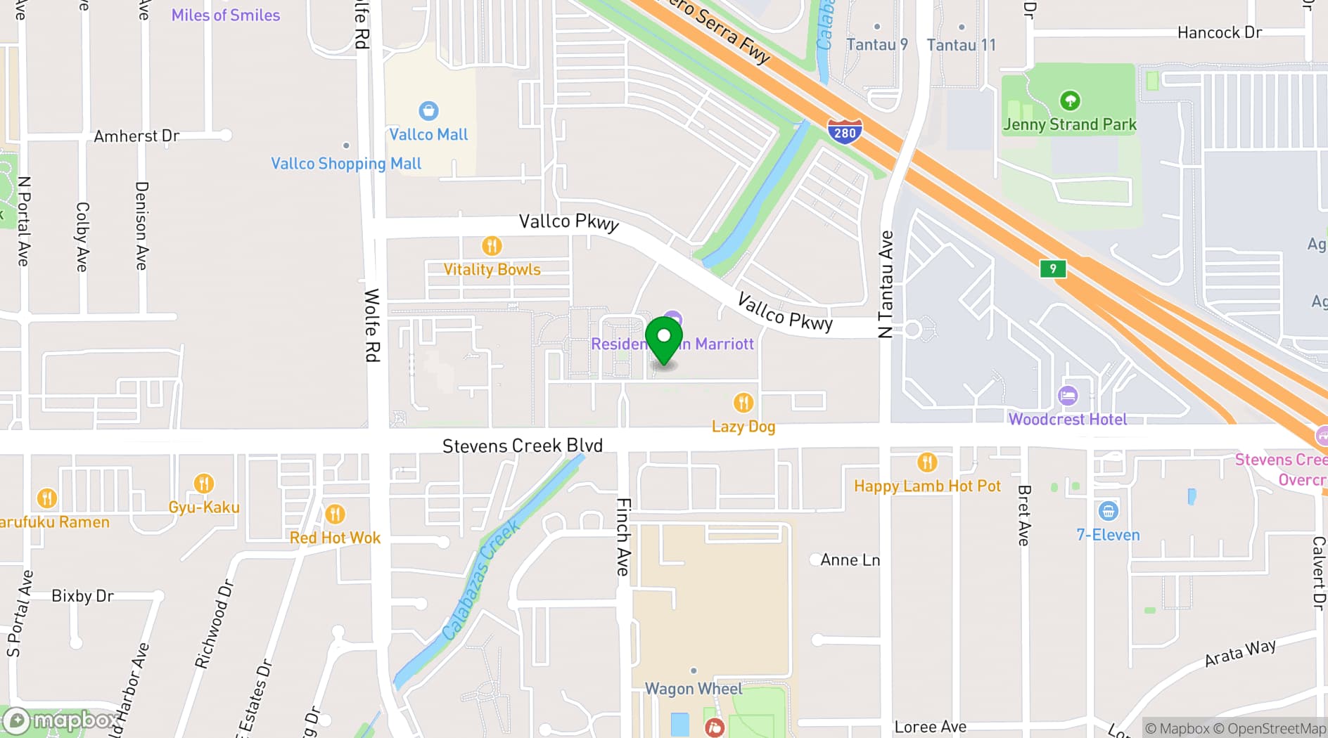 Map showing Oren's Hummus