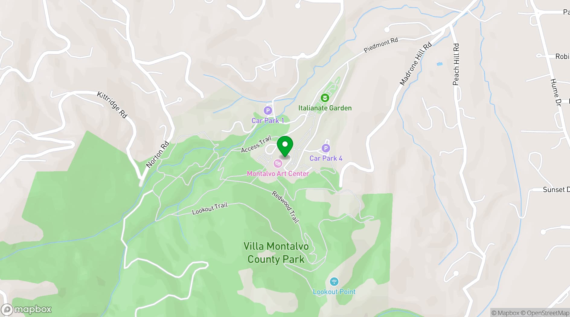 Map showing Montalvo Arts Center